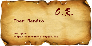 Ober Renátó névjegykártya
